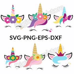 Unicorn Face SVG: Girl Birthday Shirt Design (Digital Download)