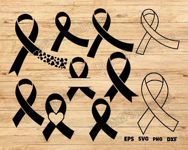 Awareness Ribbon SVG Bundle: Cancer Ribbon Vector Graphics (digital ...