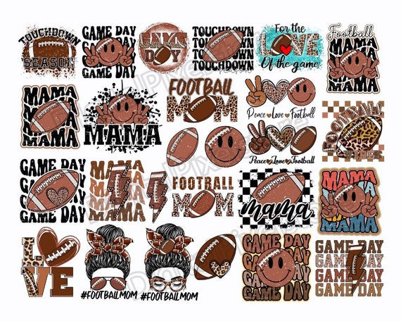 Retro Football PNG Bundle: Game Day Sublimation Designs (Digital Download)