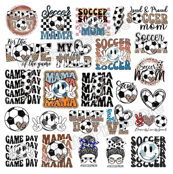 Retro Soccer PNG Bundle: Game Day Sublimation Designs (Digital Download)
