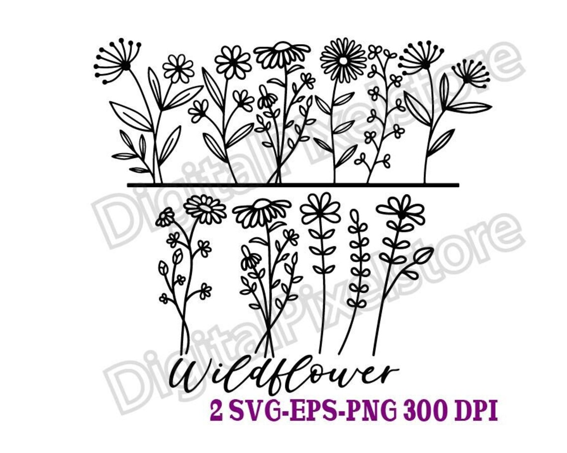 Wild Flower Svgflower Svgfloral Svgflower Decoration - Etsy