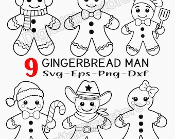 Gingerbread Man SVG: Christmas Cookie Cut File (Digital Download)