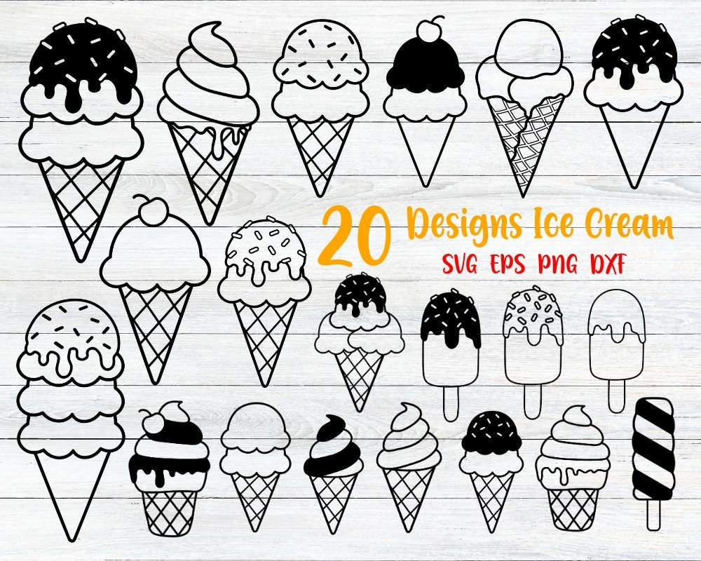 Ice Cream Cone Outline Clip Art