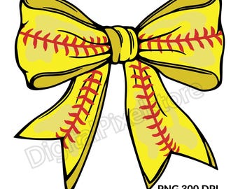 Retro Softball Bow PNG: Coquette Game Day Sublimation (Digital Download)