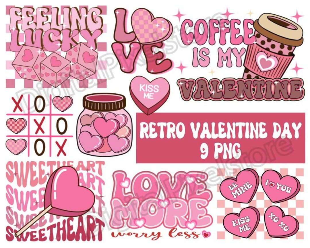 Valentine's Day PNG Bundle: Retro Love Designs (digital Download) - Etsy