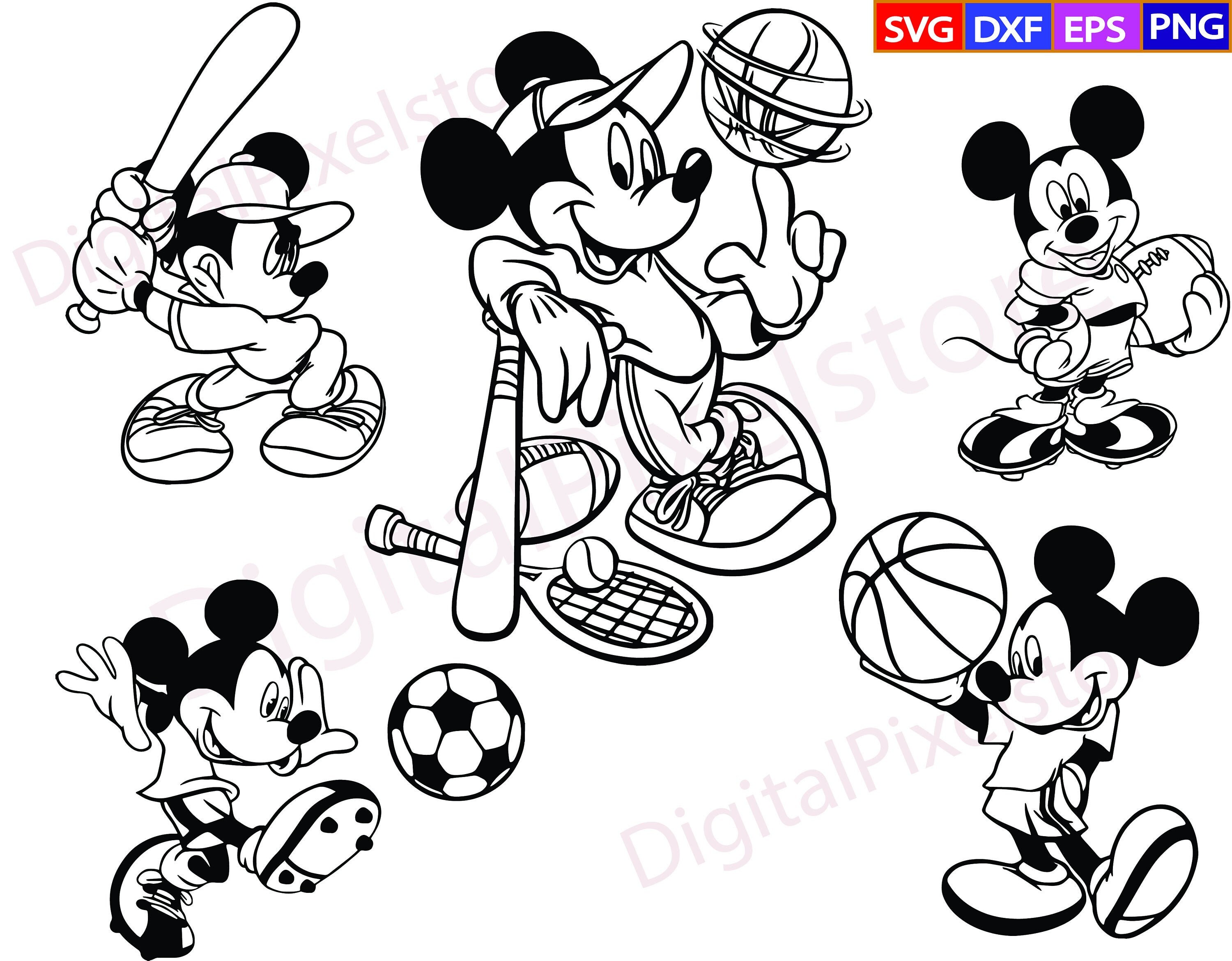 Mickey Maus Sport Svg Mickey Baseball Svg Basketball Maus Etsy