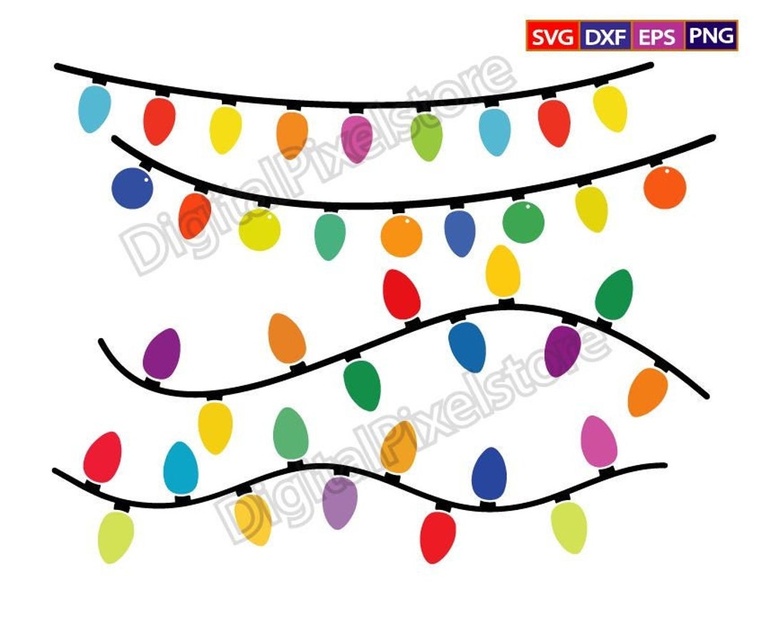 Christmas Lights Svg,christmas Light String Svg,christmas Lights Cut ...