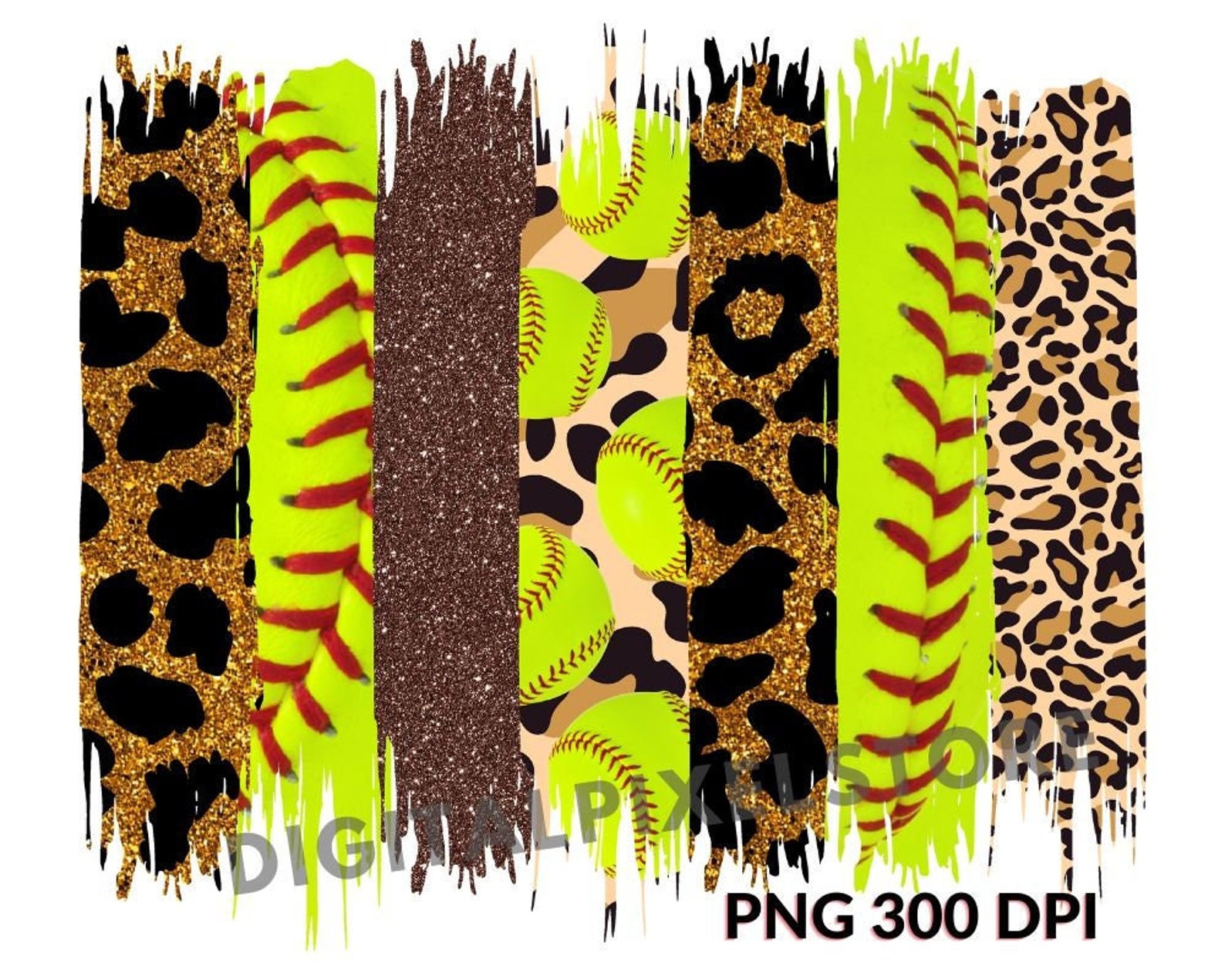 Softball Brush Strokes Png Sublimation Designsoftball Etsy