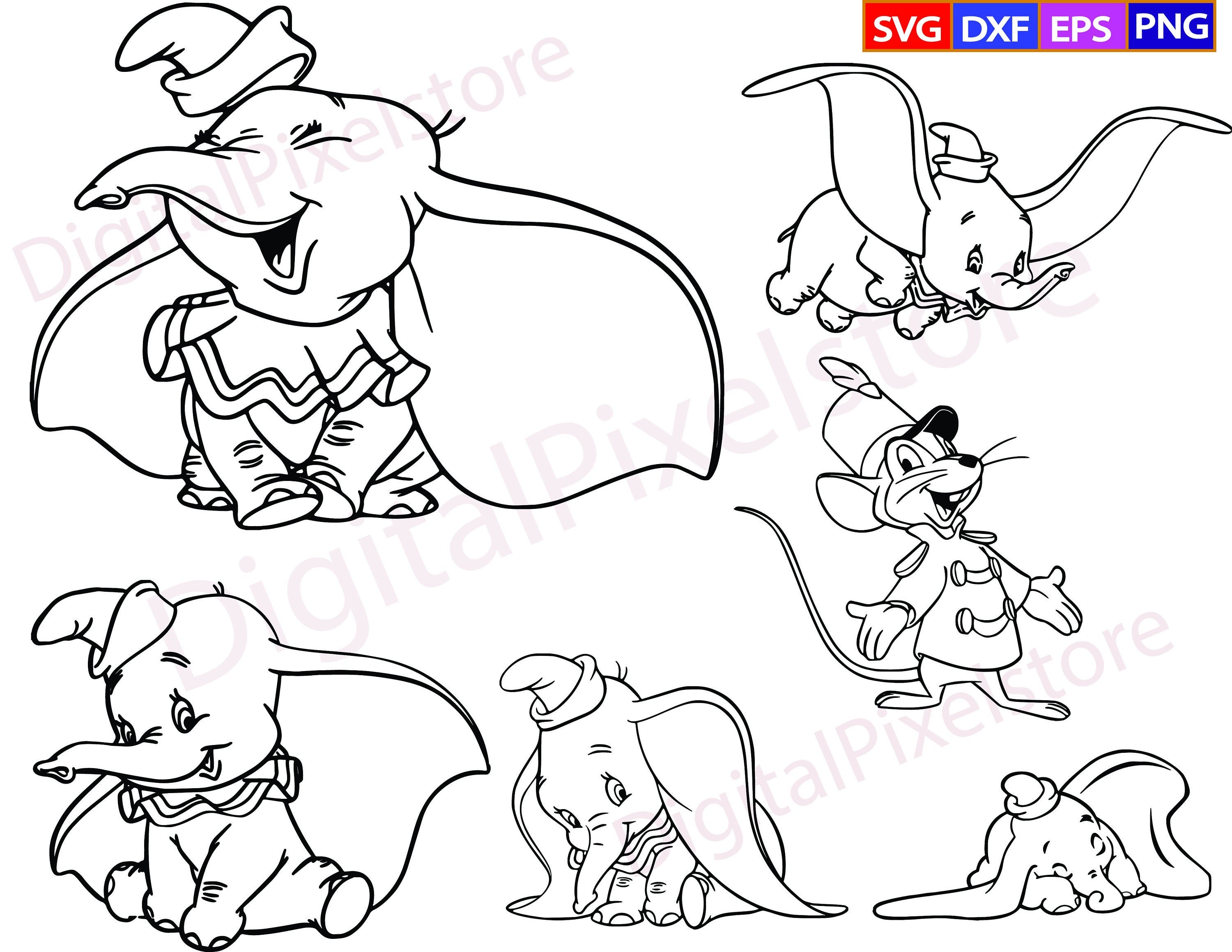 Dumbo silhouette svgdumbo bundle svgdumbo cricutdumbo | Etsy