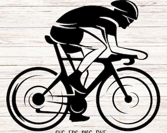Cyclist Bike SVG, Mountain Bike Clipart (Digital Files)