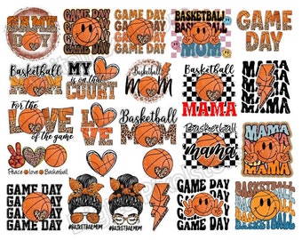 Pacchetto PNG di basket retrò: giorno della partita, mamma di basket (download digitale)