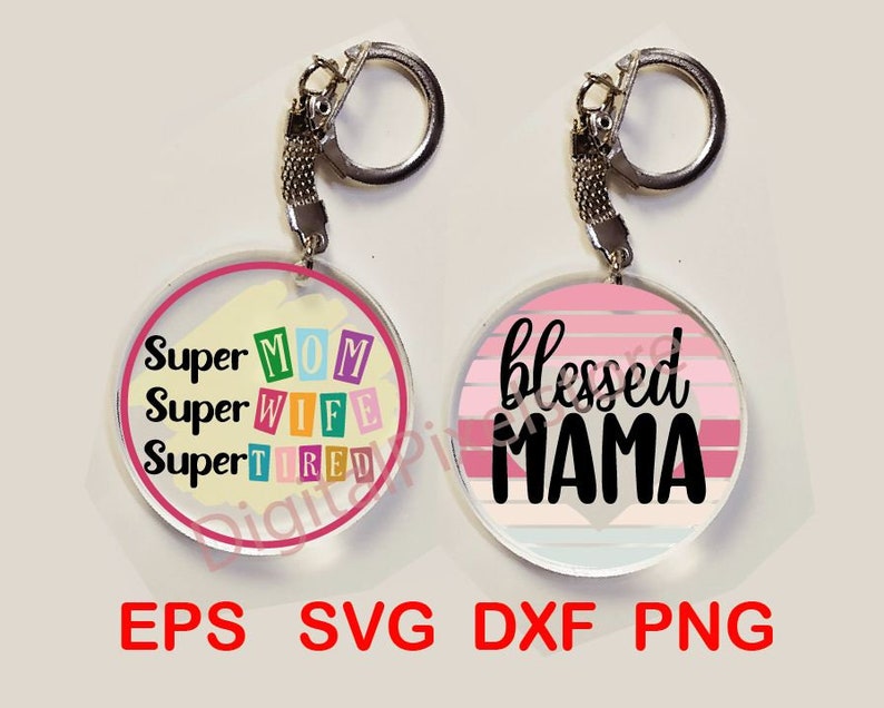 Mom Keychain Svg Bundlemom Life Keychainmom Keychain Etsy
