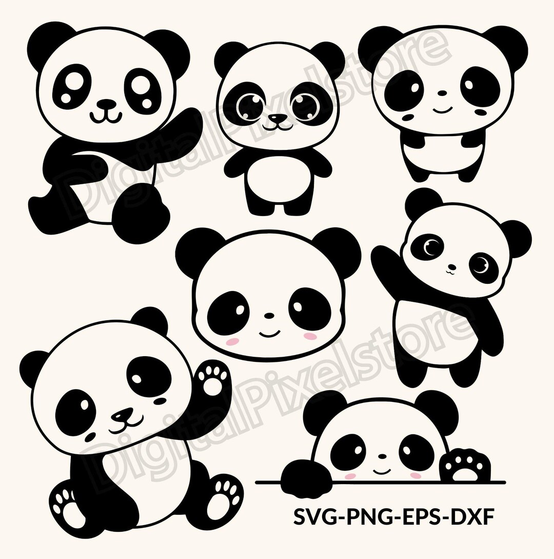 Cute Panda Svg,panda Svg,panda Svg Bundle,panda Head Svg,panda Monogram ...
