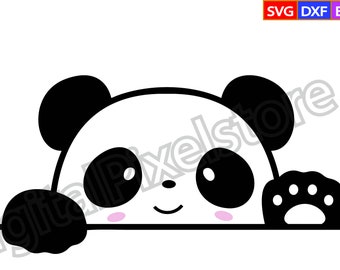 Cute Panda Peeking svg,Panda svg,Panda cut file,panda head svg,Panda monogram svg,Panda Silhouette for Cricut,Panda Png,INSTANT Download