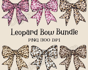 Leopard Print Bow PNG Bundle: Coquette Shirt Design (Digital Download)