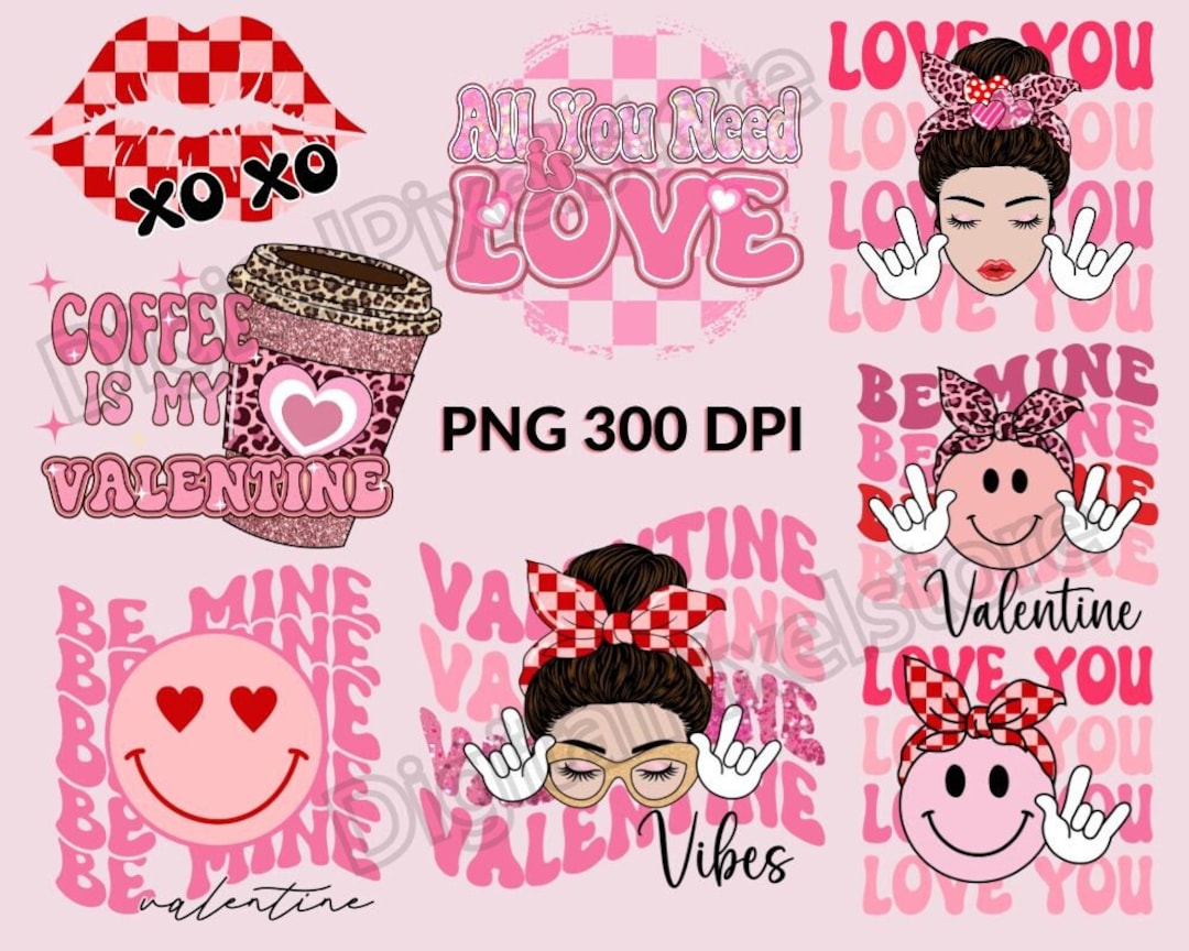 Valentine PNG Bundle: Love Day Sublimation Designs (digital Download ...