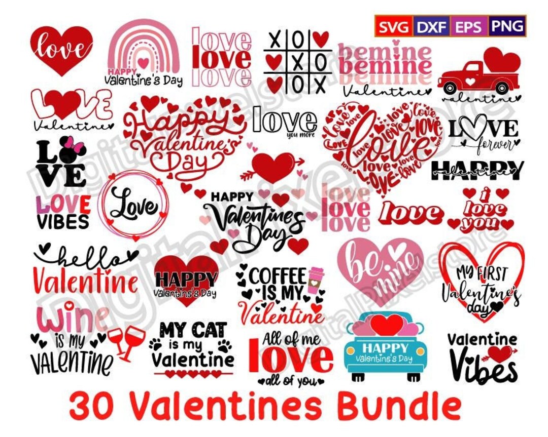 Valentine's Day SVG Bundle: Love Designs for Shirts (digital Download ...