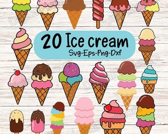 Eistüte SVG: Süße Sommer Clipart, Schichtdesign (Digitaler Download)