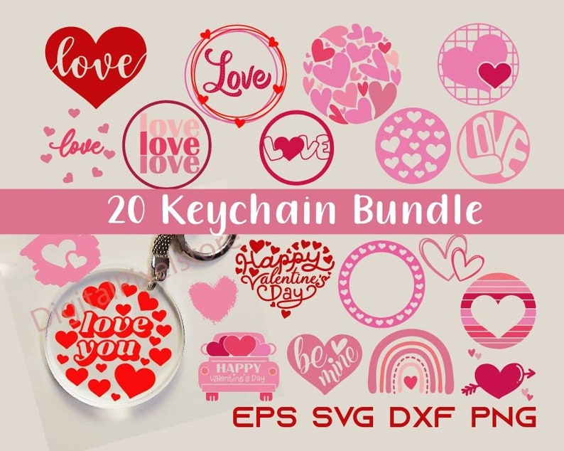 Valentines Keychain Svgkeychain Svground Keychain Etsy