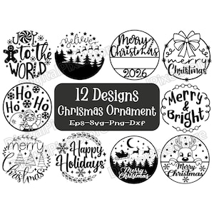 Christmas Ornament SVG Bundle: Holiday Cut Files (Digital Download)
