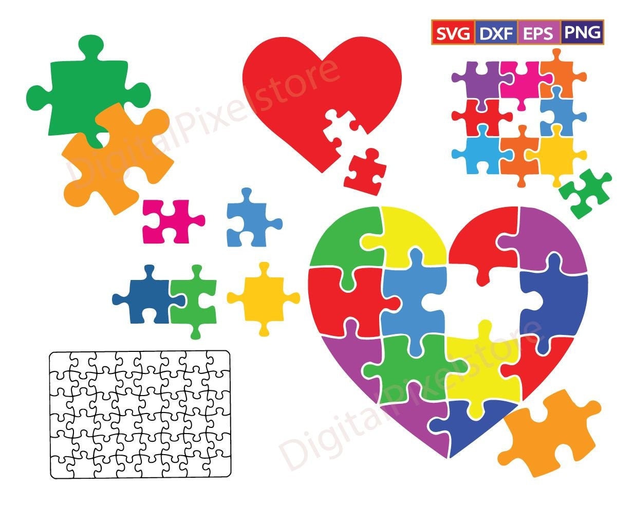 Autismus Awareness Puzzleteile SVG Bundle (Digitaler Download)