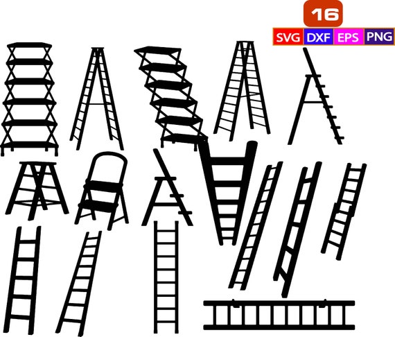 Staircase Svgladder Step Rail Climb Clip Art Clipart Etsy