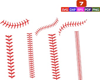 Baseball Stitches SVG Bundle: Softball Cut File (Digital Download)