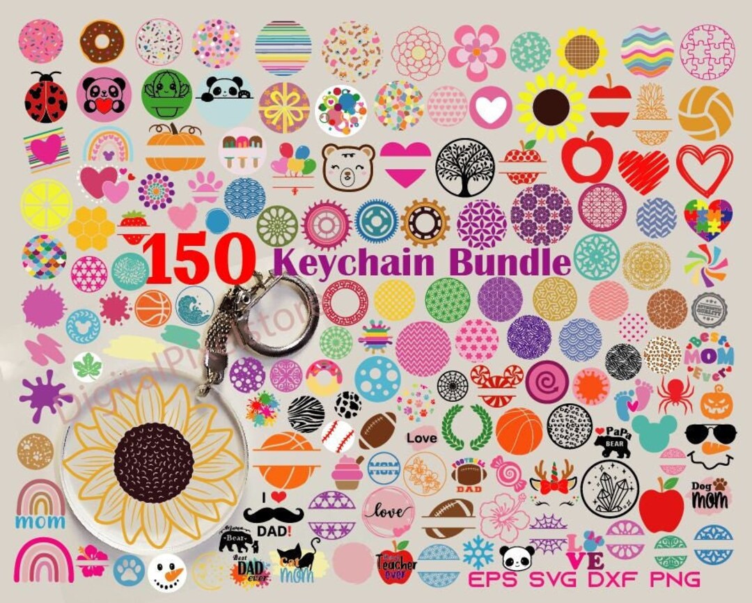 150 Round Keychain SVG Bundle: Circle Patterns (digital Download) - Etsy