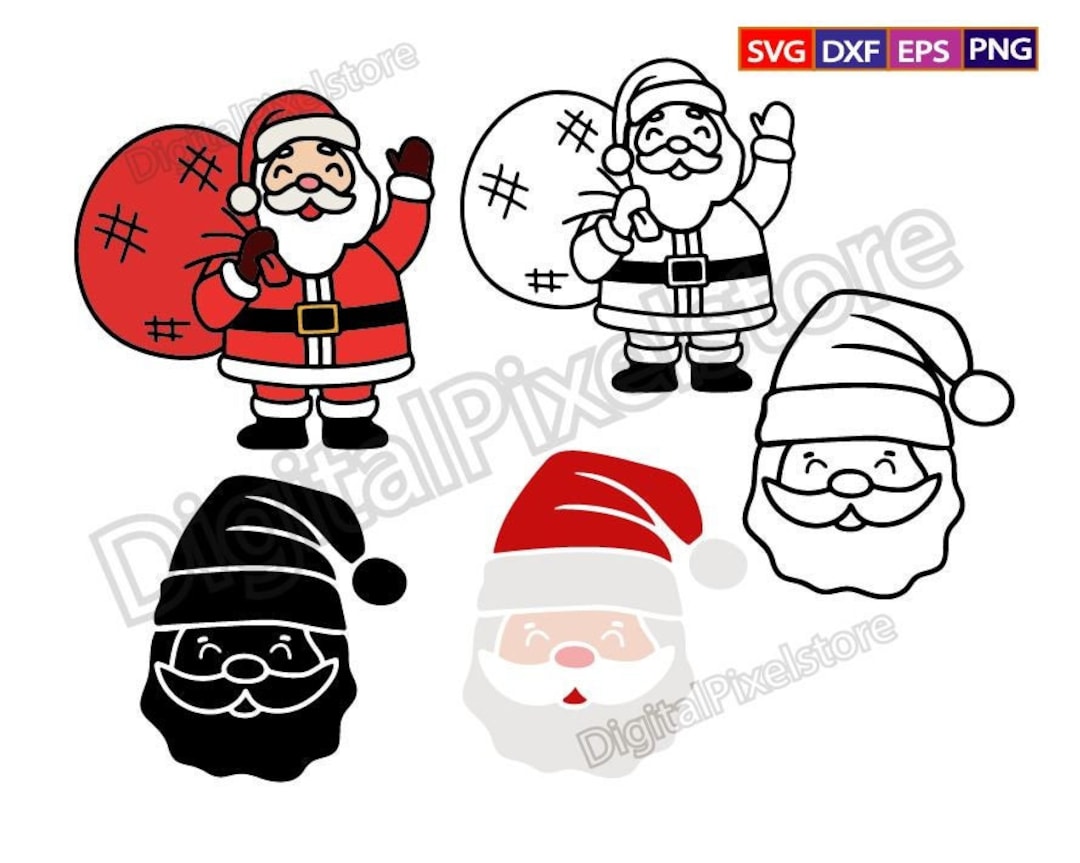 Christmas Santa Claus SVG Bundle, Clipart, PNG (instant Download) - Etsy