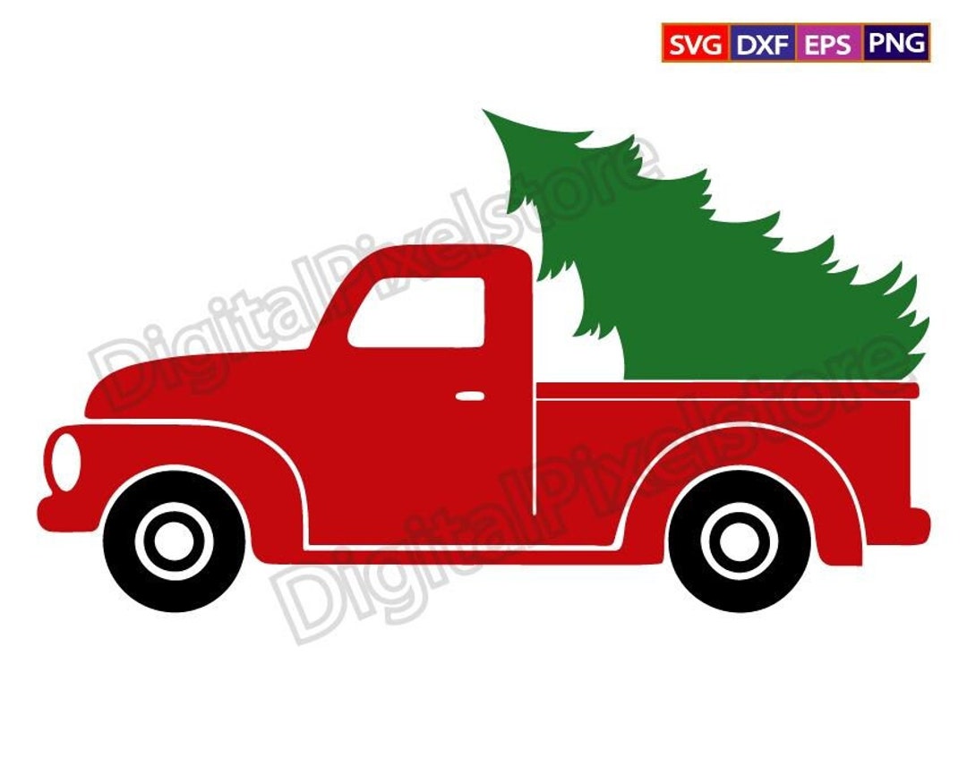 Christmas Truck Svg,red Truck Svg,christmas Truck & Tree Svg,christmas