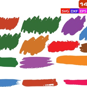 Brush Stroke Clipart Bundle: Glitter Paint Brushes (SVG, PNG, DXF)