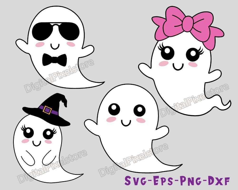 Cute Halloween Ghost Svg,Ghost Svg Bundle,Ghost SVG,Spooky svg,Halloween Svg,Girl Ghost Svg,Boy ghost,Boo svg,Ghost Clipart,Digital Download