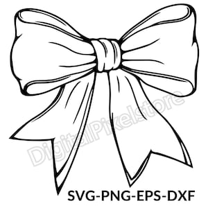 Ribbon Coquette Bow Svg Png, Ribbon Svg, Bow Svg, Hair Bow Svg, Coquette Ribbon Bow Svg, Hand Drawn Bow Clip Art, Coquette Bow Outline