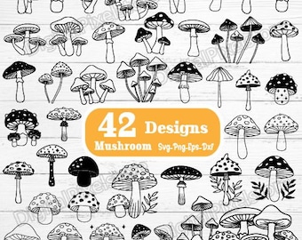 Mushroom svg bundle,Mushroom Svg,Mushroom Clipart,Magic mushroom svg,Mushroom stencil svg,Cute mushroom svg,PNG,EPS,Silhouette svg cut file