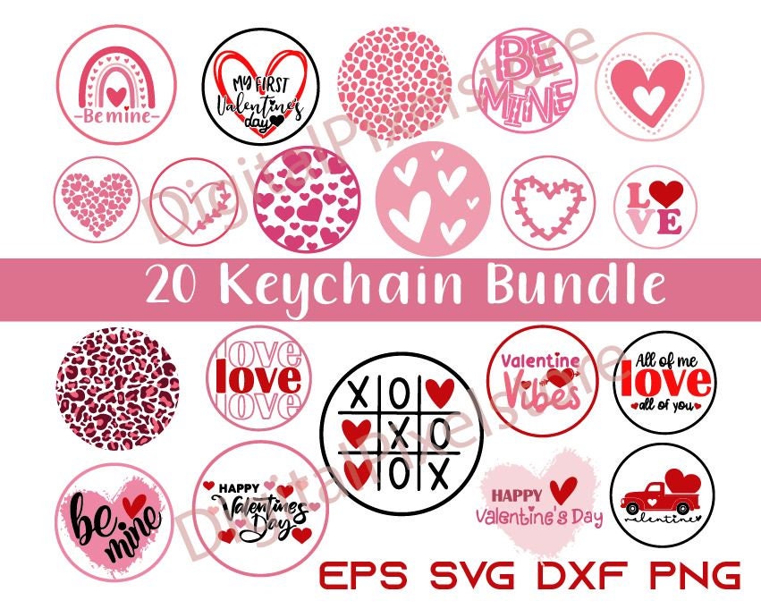 Valentines Keychain Svgkeychain Svground Keychain Etsy