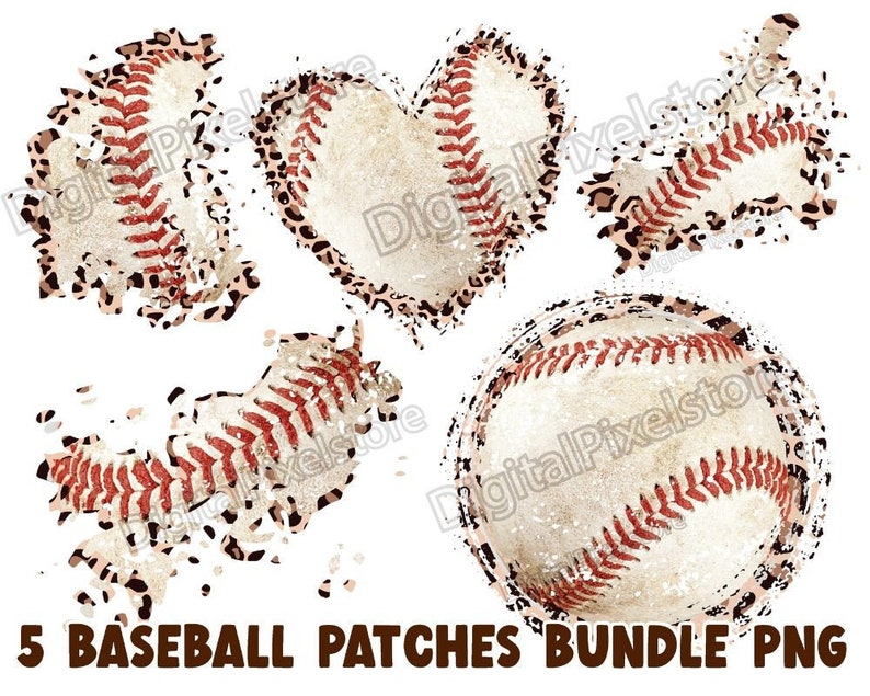 Baseball Patch Pngleopard Baseball Background Pngsplatter - Etsy