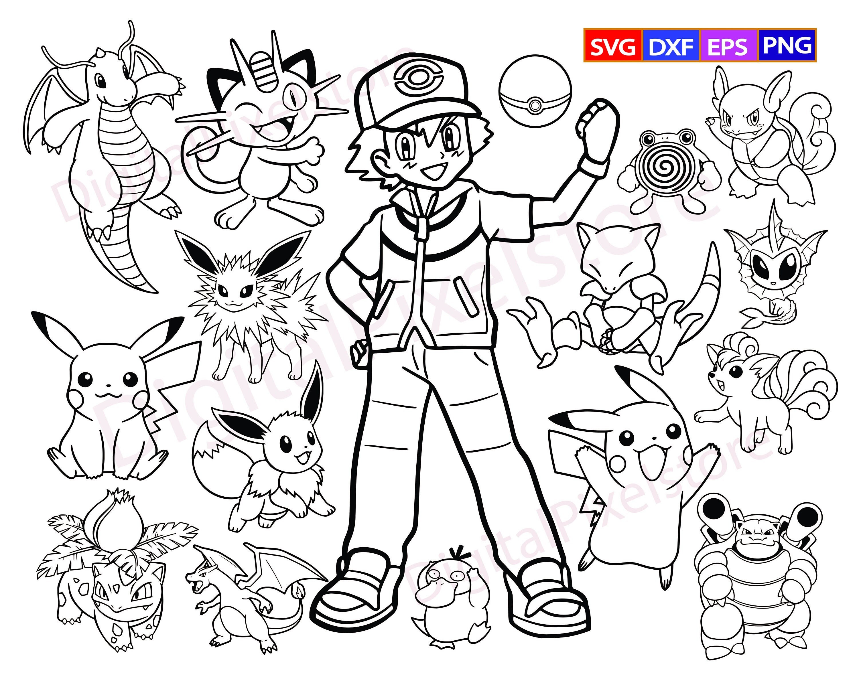 Pokemon Svg Bundle Pokemon Silhouette Pokemon Svg Pikachu | Etsy