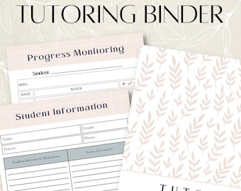 Nachhilfe Business Sammelmappe: Sitzungstracker, Stundenplan, Planer (Digitaler Download)