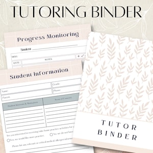 Tutor Binder | Forms and Templates for Tutors | GROWING Resource