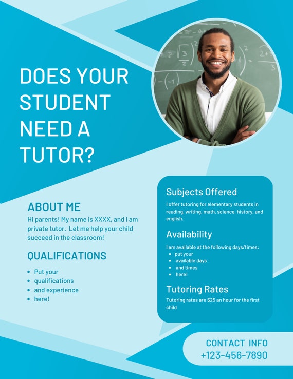 private tutoring flyer