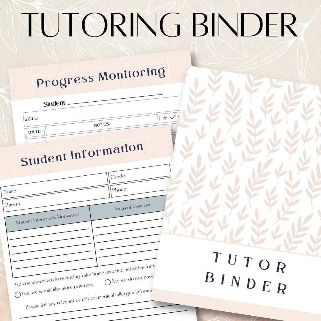 Tutor Binder Forms and Templates for Tutors GROWING Resource - Etsy