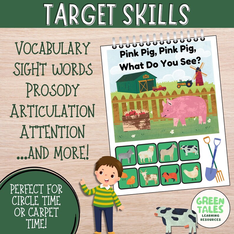 Interactive Book for Early Readers Book for Sight Word Practice | Farm ...