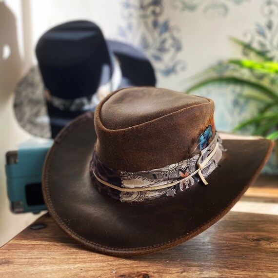 Custom Western Leather Cowboy Hat 