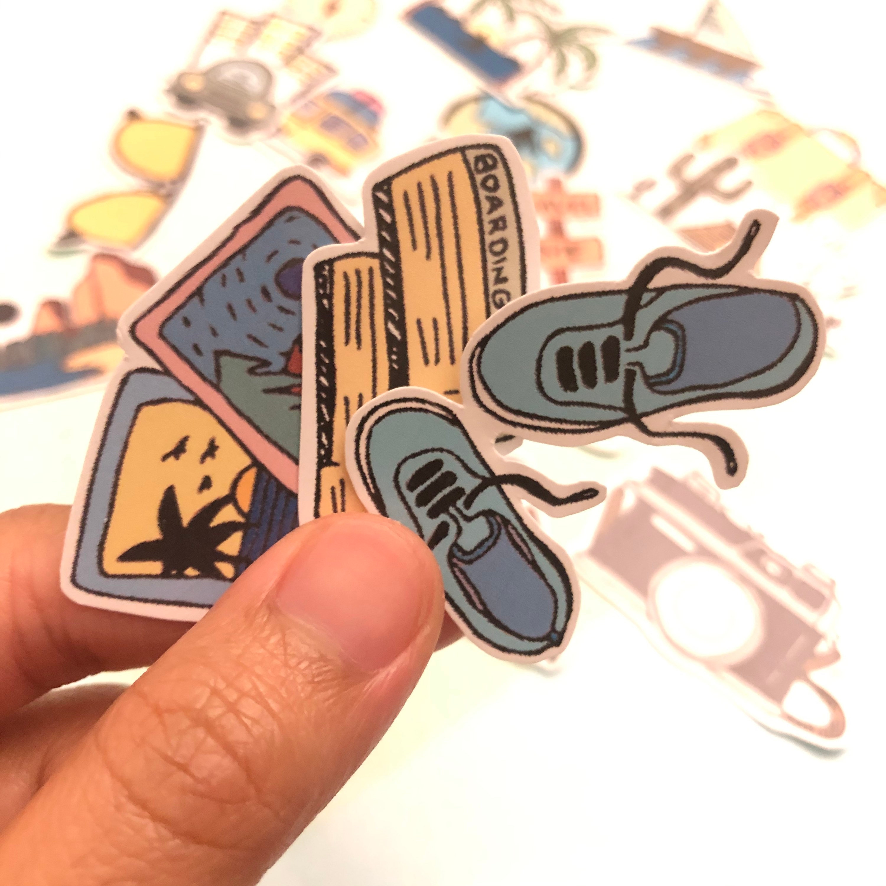 Coloured Travel Themed Stickers/ Travel Journal/ Planner/ Etsy