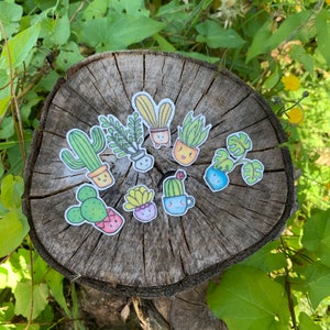 Autocollants de plantes en pot / Autocollants succulents / Autocollants Cactus / Autocollants de jardin / Autocollants Kawaii goodnotes / Autocollants faits à la main / Plante Lover