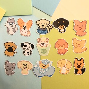 Autocollants de races de chiens mignons / Amateurs de chiens <3 / planificateurs / journaux / albums / chiens Chibi / autocollants en vinyle