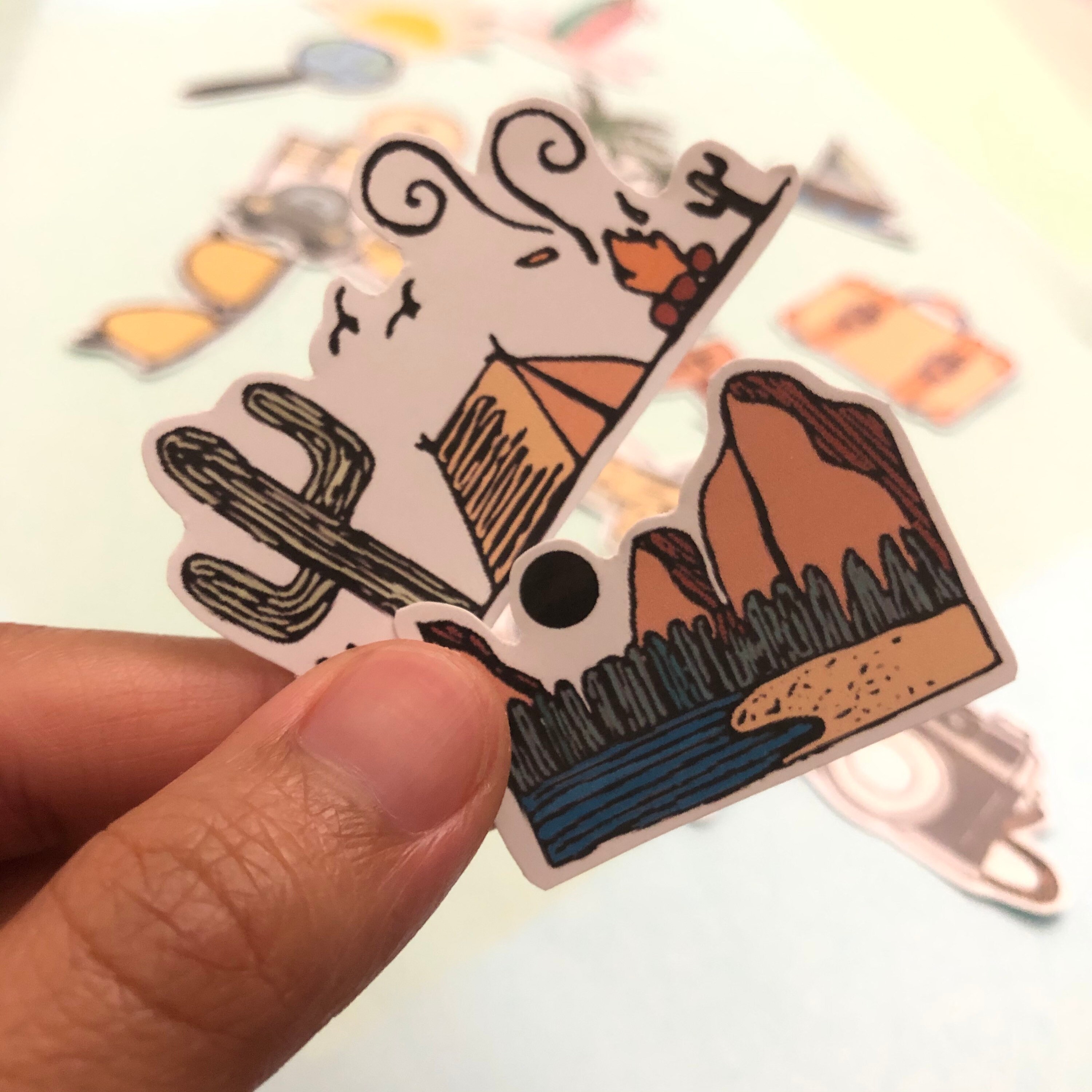 Coloured Travel Themed Stickers/ Travel Journal/ Planner/ Etsy