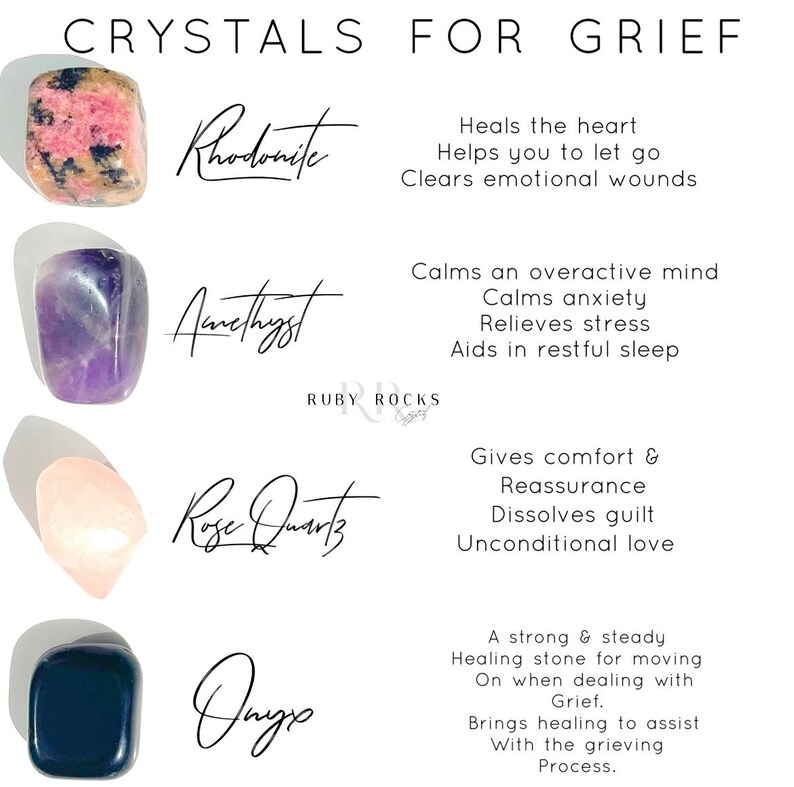Crystals for Grief Set Etsy