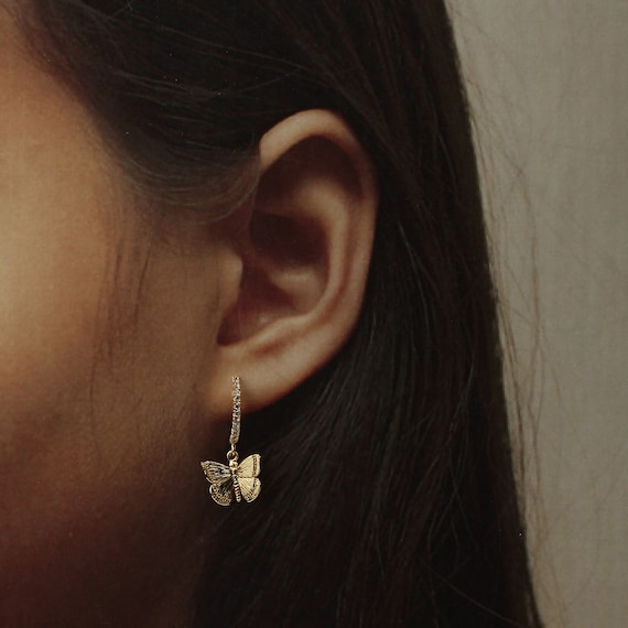 Butterfly back hoop earrings online