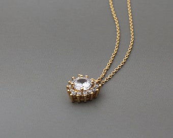 Collana Pendente Forma Cuore in Oro Giallo 18KT con Diamanti Taglio Ro - Zahir Gioielli